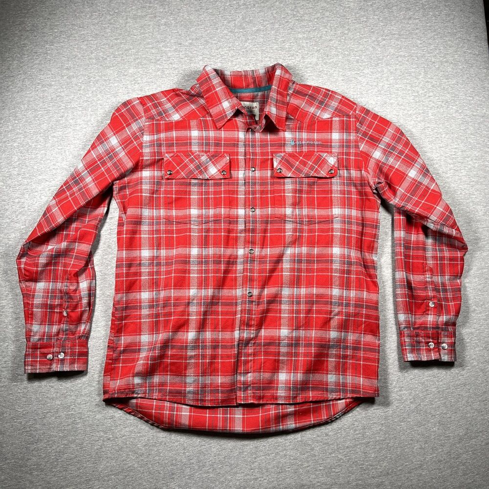 Redington Button-Up Shirt Mens XL Red Plaid Flannel Embroidered Hunting Fishing